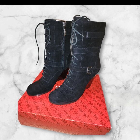 Guess Black Suede Boots Size 9M - Picture 1 of 4